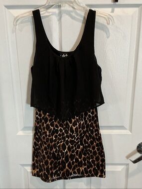 Deb Black Sleeveless Overlay Dress